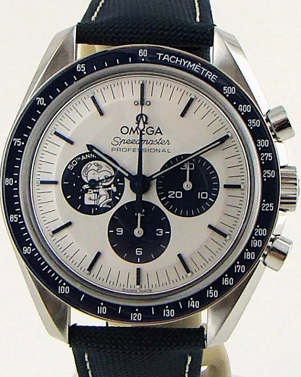 2024 Omega Speedmaster Silver Snoopy Award 50th Anniversary 42MM Silver Dial Textile Strap (310.32.42.50.02.001)