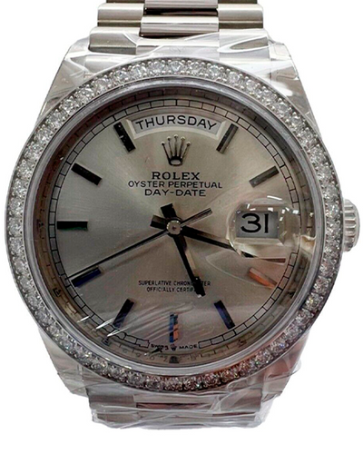 Rolex Day-Date 36MM White Dial White Gold President Bracelet (128349)