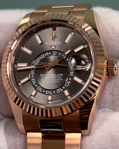 2023 Rolex Sky-Dweller 42MM Rhodium Dial Everose Gold Oyster Bracelet (336935)