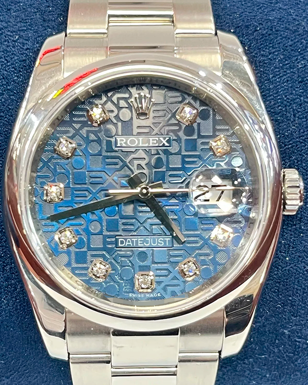 Rolex Datejust 36MM Blue "Jubilee Motif" Dial Oyster Bracelet (116200)