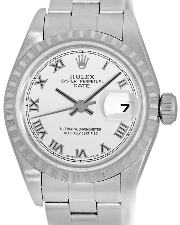 2003 (F serial) Rolex Oyster Perpetual Date 26MM White Dial Steel Bracelet (79240)