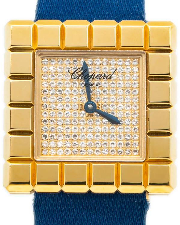 Chopard Ice Cube By De Grisobono 27MM Quartz Diamond Dial Textile Strap (11/7407)