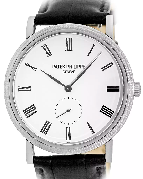 Patek Philippe Calatrava 36MM White Dial Leather Strap (5119G-001)