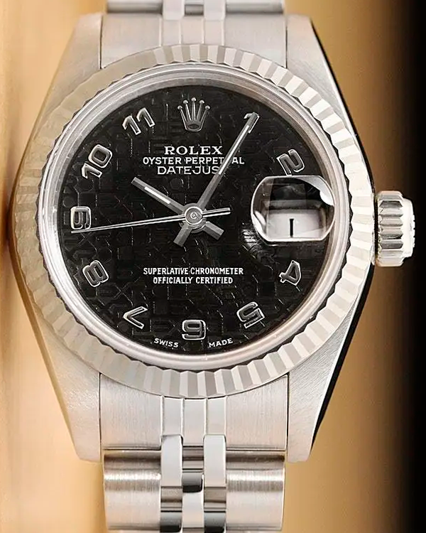 Rolex Lady-Datejust 26MM Black Dial Steel Jubilee Bracelet (69174)