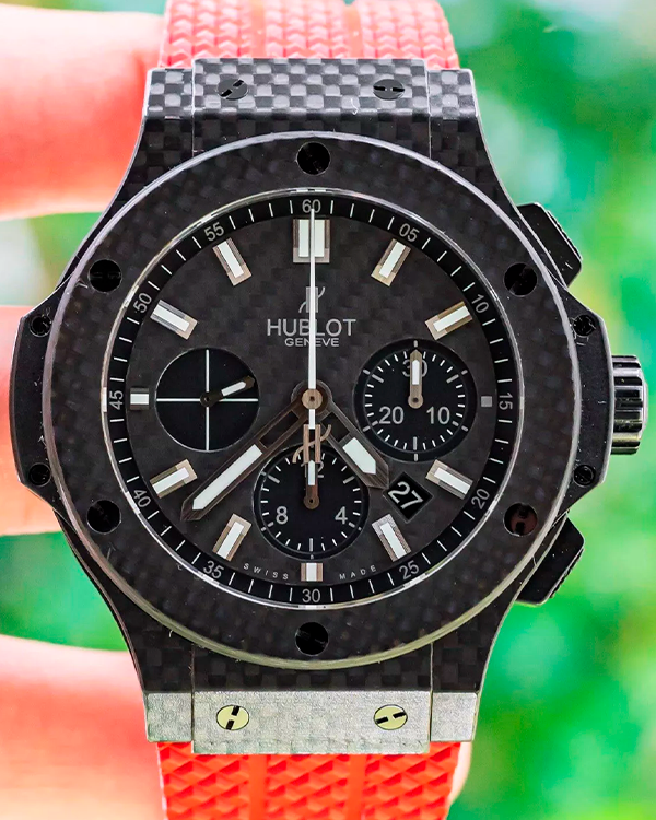 Hublot Big Bang Carbon Fiber 44MM Black Dial Rubber Strap (301.QX.1724.GR)