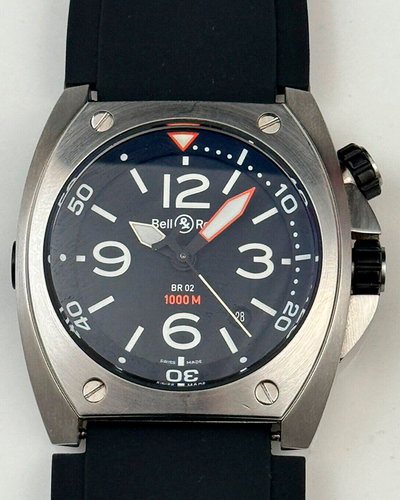 Bell & Ross 02-20-S 1000M 44MM Black Dial Rubber Strap (02-20-S)