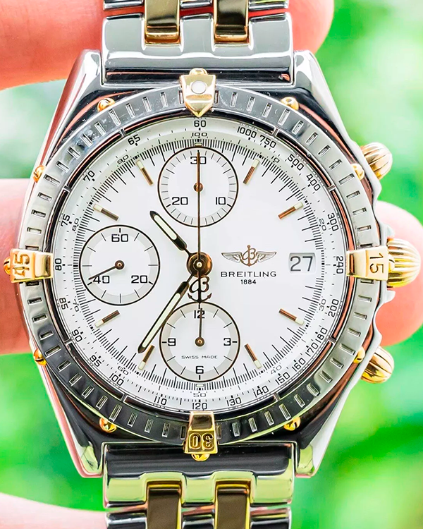 Breitling Chronomat 40.5MM White Dial Two - Tone Bracelet (B13050)