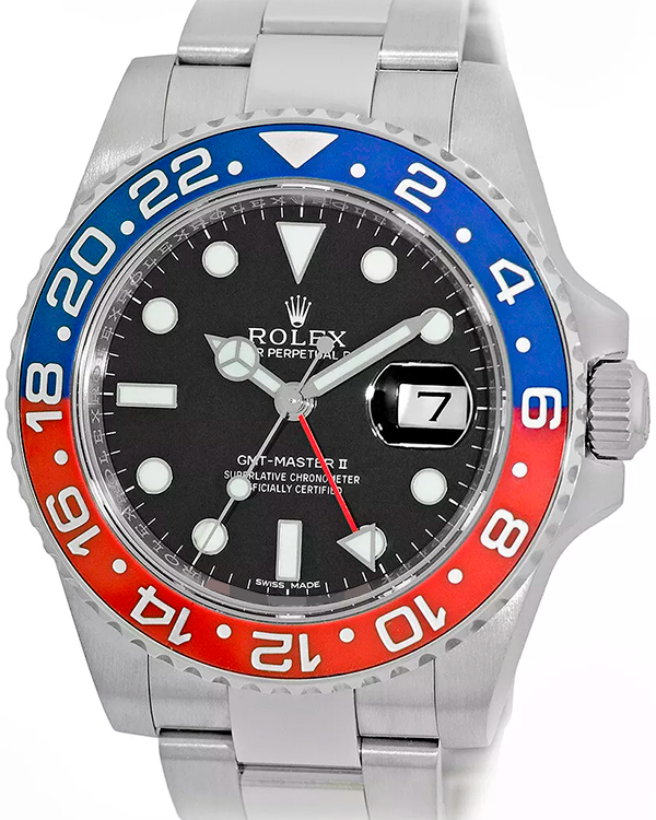 2018 Rolex GMT-Master II "Pepsi" 40MM Black Dial Oyster Bracelet (116719BLRO)