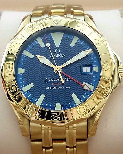 2010 Omega Seamaster Diver 300M 41MM Blue Dial Yellow Gold Bracelet (2134.80.00)