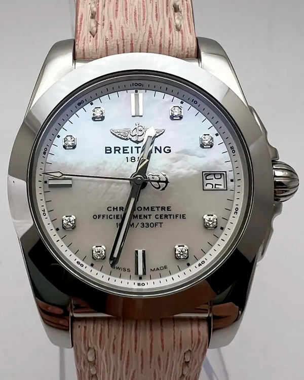 Breitling Galactic 36MM Quartz Mother of Pearl Dial Leather Strap (W7433012/A780)