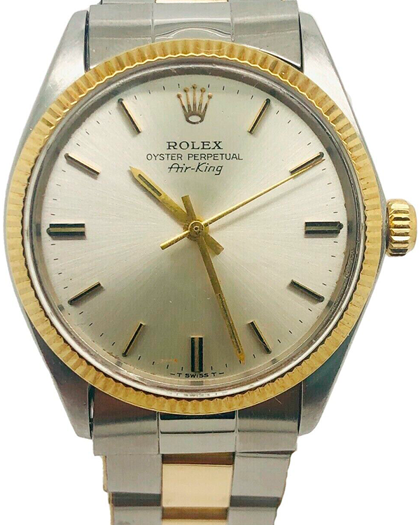 Rolex Air-King Vintage 34MM Silver Dial Two-Tone Bracelet (5501)