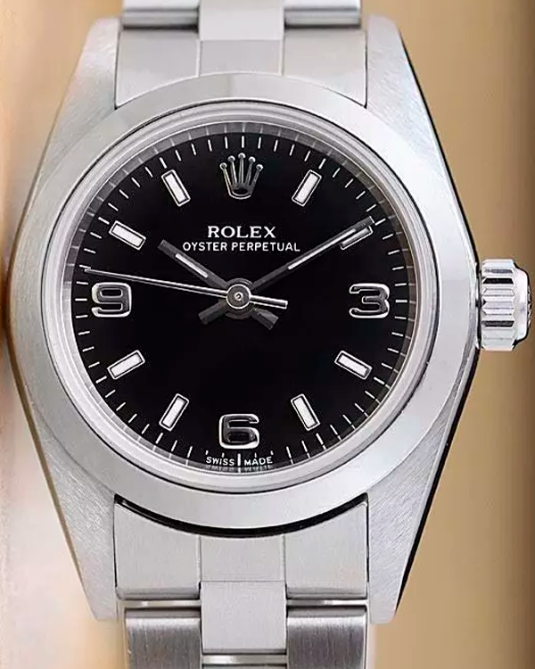 2002 Rolex Oyster Perpetual 24MM Black Dial Oyster Bracelet (76080)