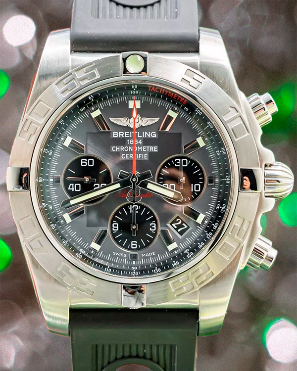 Breitling Chronomat "Flying Fish" 44MM Blackeye Grey Dial Rubber Strap (AB011010/F546)