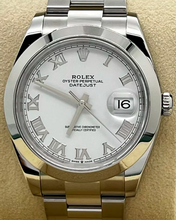 2021 Rolex Datejust 41MM White Dial Oyster Bracelet (126300)