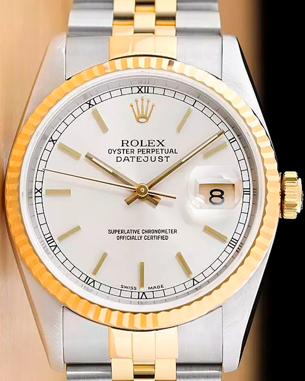 Rolex Datejust 36MM Silver Dial Two-Tone Jubilee Steel/Yellow Gold Bracelet (16233)