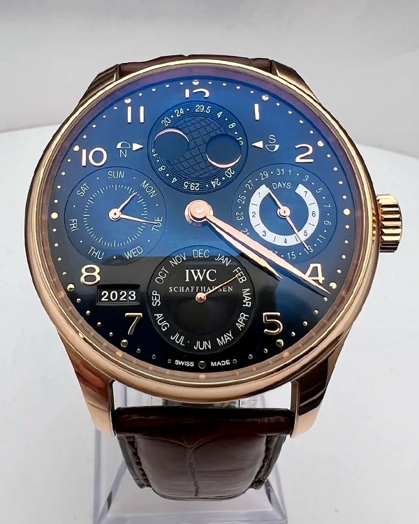 IWC Schaffhausen Portugieser 44.2MM Black Dial Leather Strap (IW503202)