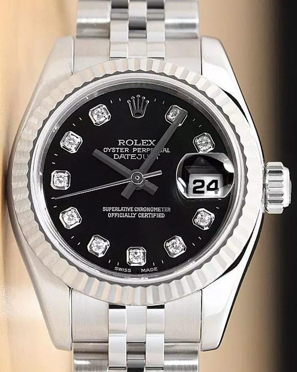 Rolex Lady-Datejust 26MM Black Dial Jubilee Bracelet (179174)