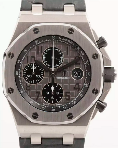 2017 Audemars Piguet Royal Oak Offshore Chronograph 42MM Grey Dial Leather Strap (26470ST.OO.A104CR.01)