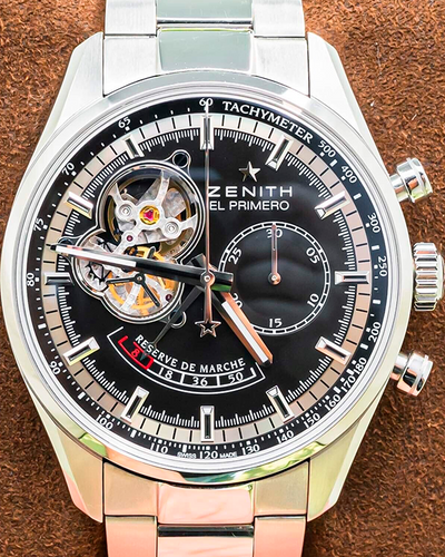 Zenith El Primero Chronomaster 42MM Black Dial Steel Bracelet (03.2080.4021/21.M2040)