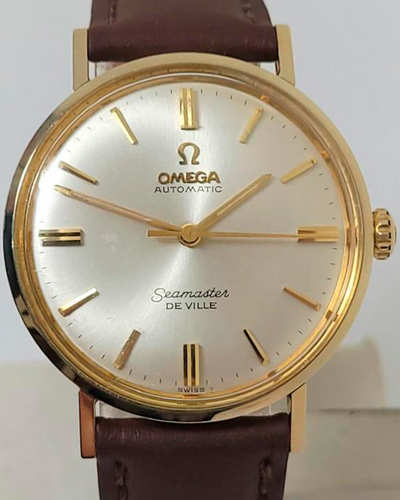 Omega Seamaster Automatic Vintage 34.2MM Off White Dial Leather Strap (LL6590-1)