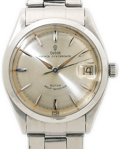 Tudor Prince Oysterdate Vintage 34MM Silver Dial Steel Bracelet (7966)