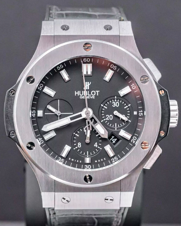 2015 Hublot Big Bang 44MM Black Dial Leather Strap (301.SX.1170.GR)