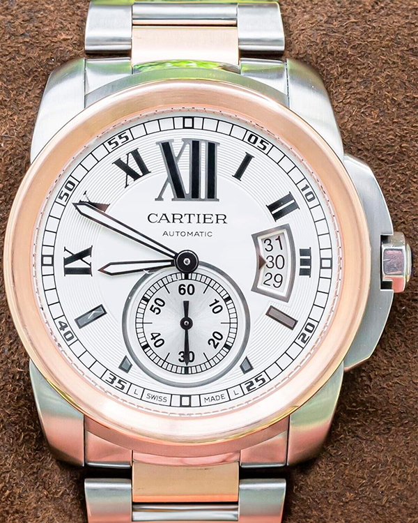 Cartier Calibre de Cartier 42MM Silver Dial Two-Tone Bracelet (W7100036)