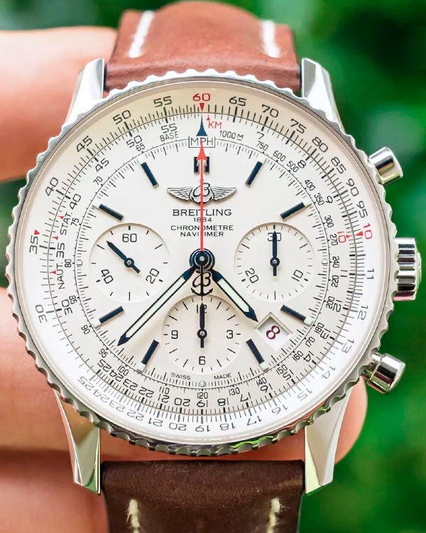 2013 Breitling Navitimer L.E. 43MM Silver Dial Leather Strap (AB012312/G756)