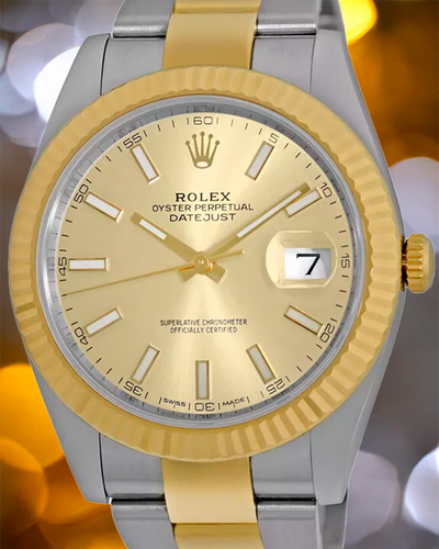 Rolex Datejust 41MM Champagne Dial Two-Tone Oyster Bracelet (126333)