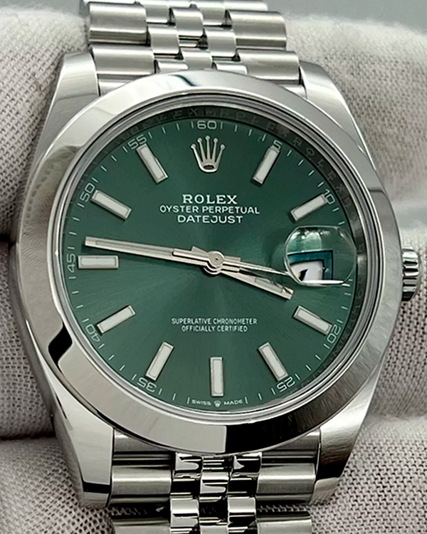 2022 Rolex Datejust 41MM Mint Green Dial Jubilee Bracelet (126300)