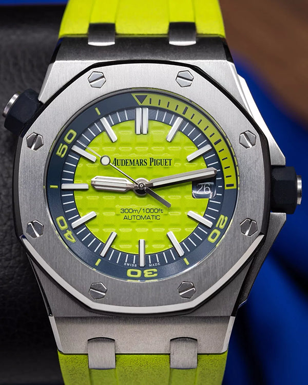 2017 Audemars Piguet Royal Oak Offshore Diver 42MM Lime Green Dial Rubber Strap (15710ST.OO.A038CA.01)