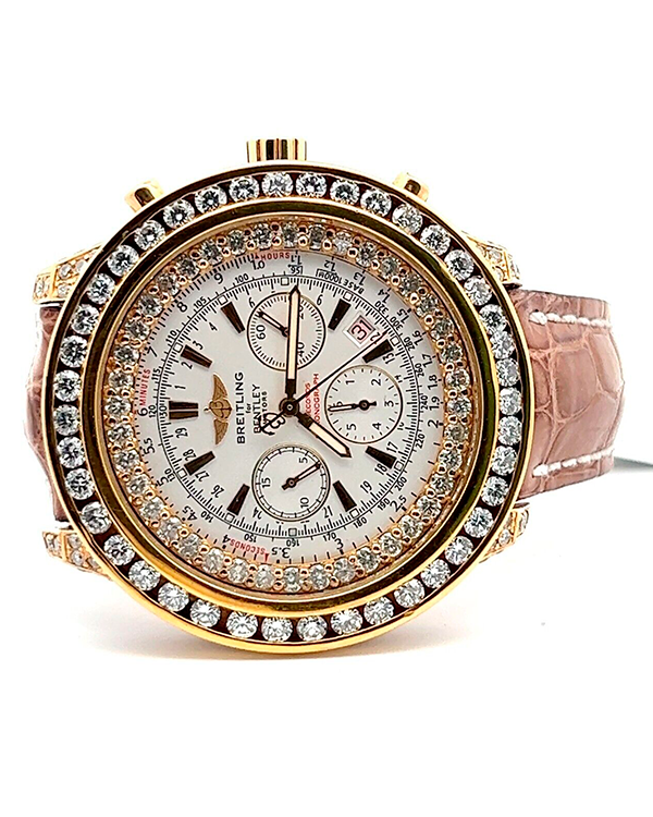Breitling Bentley Motors 49MM White Dial Leather Strap (K25362 
