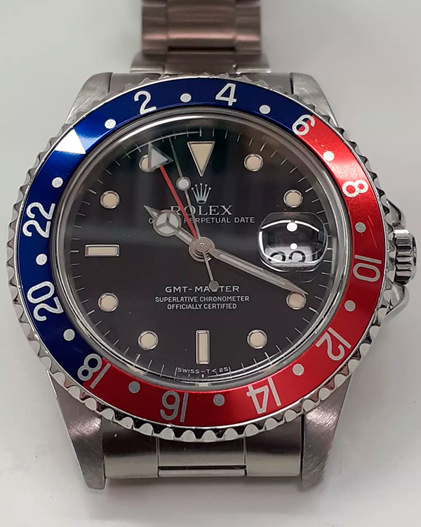 1990 (E Serial) Rolex GMT-Master "Pepsi" Vintage 40MM Black Dial Steel Bracelet (16700)