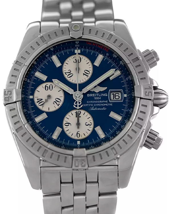 Breitling Chronomat Evolution 42MM Blue Dial Steel Bracelet (A13356)