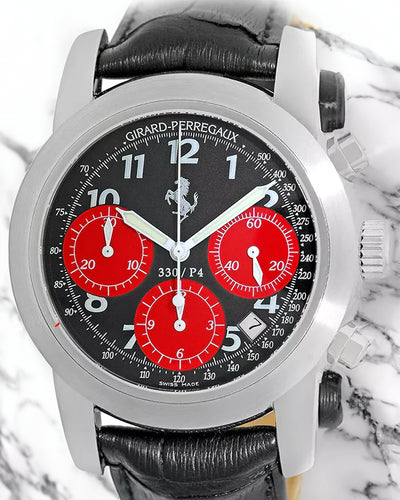 Girard Perregaux Ferrari "Pour Ferari 330/p4" Chronograph L.E. 40MM Black Dial Leather Strap (80280.0.53.6059)