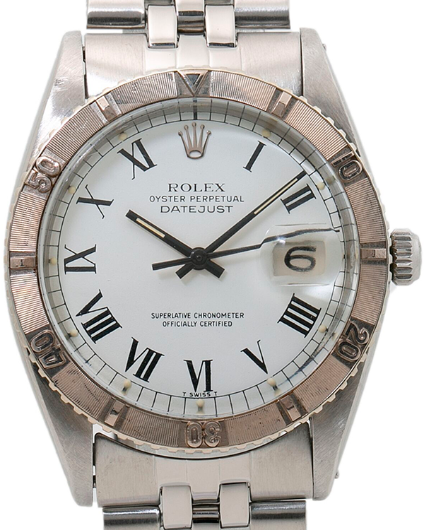 Rolex Datejust Turn-O-Graph 36MM Buckley White Dial Jubilee Bracelet (1625)