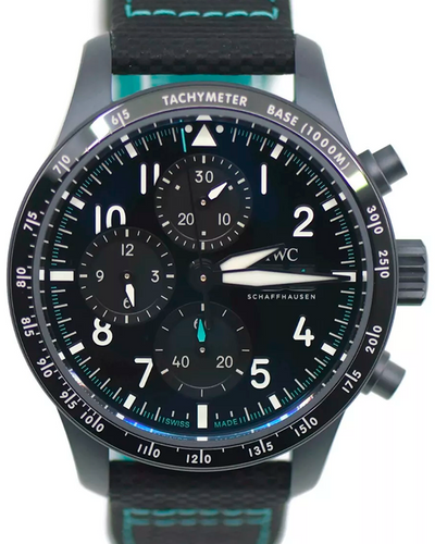 2024 IWC Schaffhausen Pilot Mercedes-AMG Petronas F1 41MM Black Dial Leather Strap (IW388306)