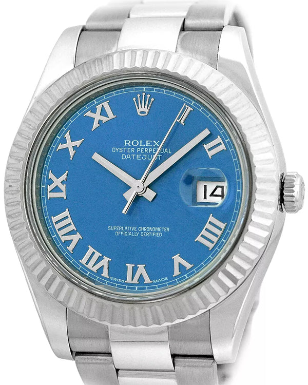 2013 Rolex Datejust II 41MM Blue Dial Oyster Bracelet (116334)