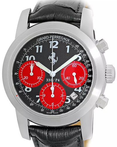 Girard Perregaux Ferrari "Pour Ferari 330/p4" Chronograph L.E. 40MM Black Dial Leather Strap (80280.0.53.6059)