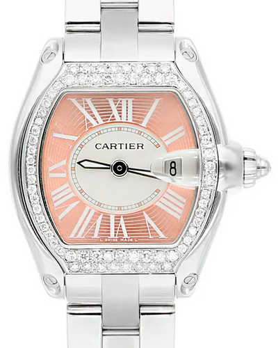 Cartier Roadster De Cartier 36MM Peach Dial Steel Bracelet (W62016V3)