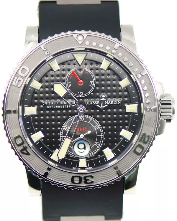 Ulysse Nardin Maxi Marine Diver 42.5MM Black Dial Rubber Strap (263-33)