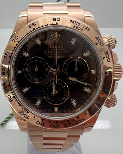 Rolex Cosmograph Daytona 40MM Chocolate Dial Everose Gold Bracelet Bracelet (116505)