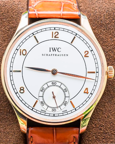 IWC Schaffhausen Portugieser Hand-Wound 44MM Silver Dial Leather Strap (IW544503)