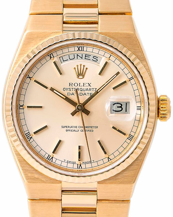 Rolex Day-Date Oysterquartz 36MM Silver Dial Yellow Gold Bracelet (19018)