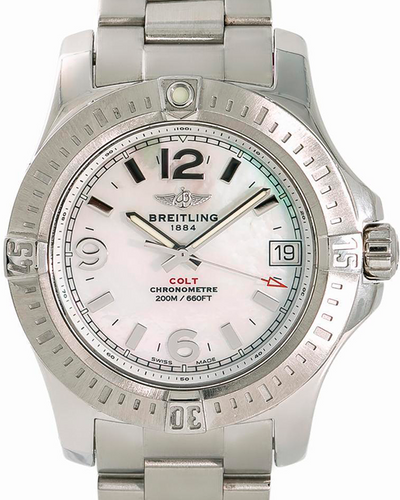 Breitling Colt 36MM Mother of Pearl Dial Steel Bracelet (A74389)