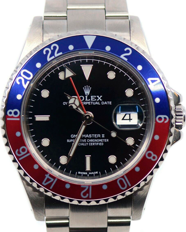 Rolex GMT-Master II "Pepsi" 40MM Black Dial Steel Bracelet (16710)