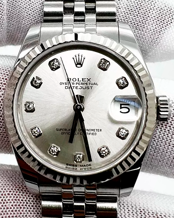 2019 Rolex Datejust 31MM Silver Diamond Dial Jubilee Steel Bracelet (178274)