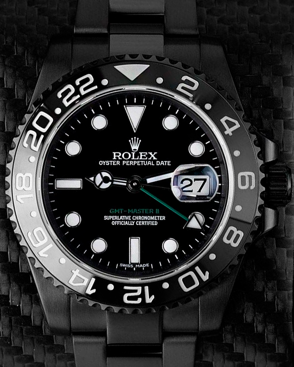 Rolex GMT-Master II Aftermarket PVD Coated 40MM Black Dial Oyster Bracelet (116710LN)