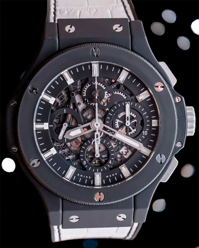 2017 Hublot Big Bang Aero Bang 44MM Skeleton Dial Leather Strap (311.CI.1170.GR)