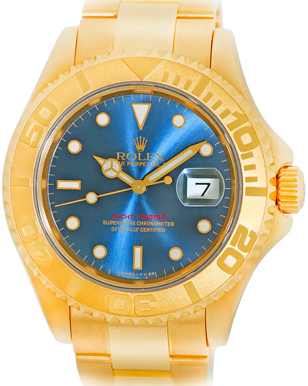 2001 Rolex Yacht-Master 40MM Blue Dial Yellow Gold Bracelet (16628)